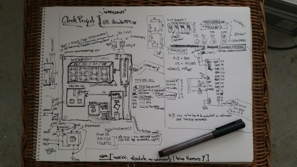 clock project notes . wireing