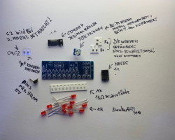 LED Chaser Bausatz - Alle Bauteile und Platine